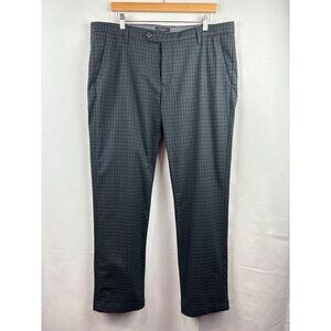 Men’s Ted Baker Size 38 Black & Dark Blue Plaid Slacks